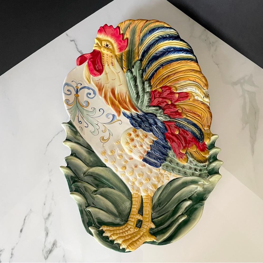 Rooster Ricamo Platter by Fitz & Floyd
